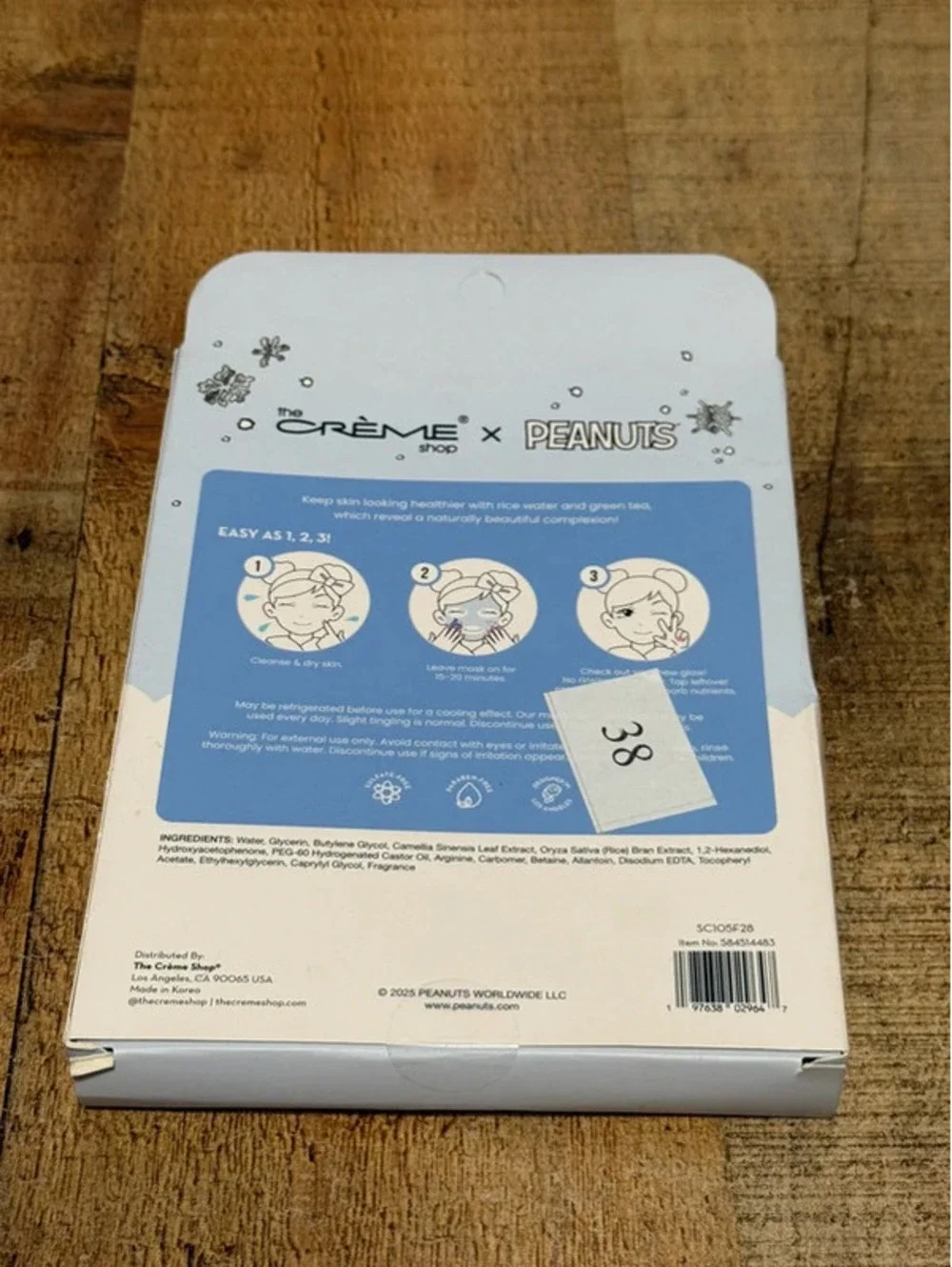 The Creme shop x peanuts face masks 3 pack new